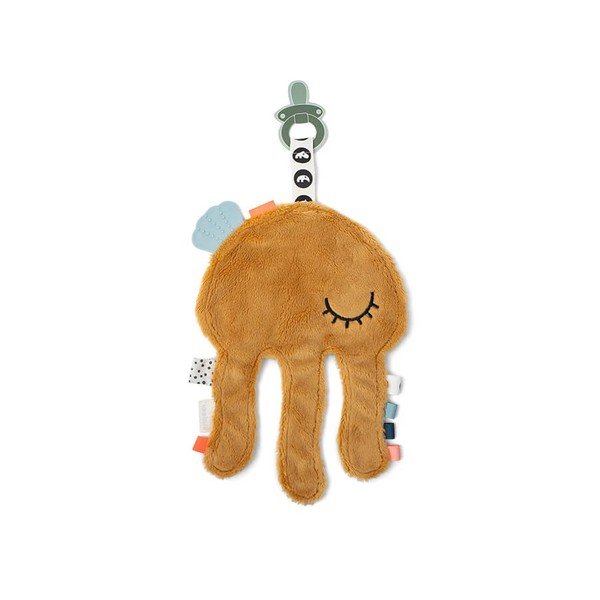 Musztardowa zabawka do przytulania z pętlą na smoczek Jelly – Done by Deer-image-1