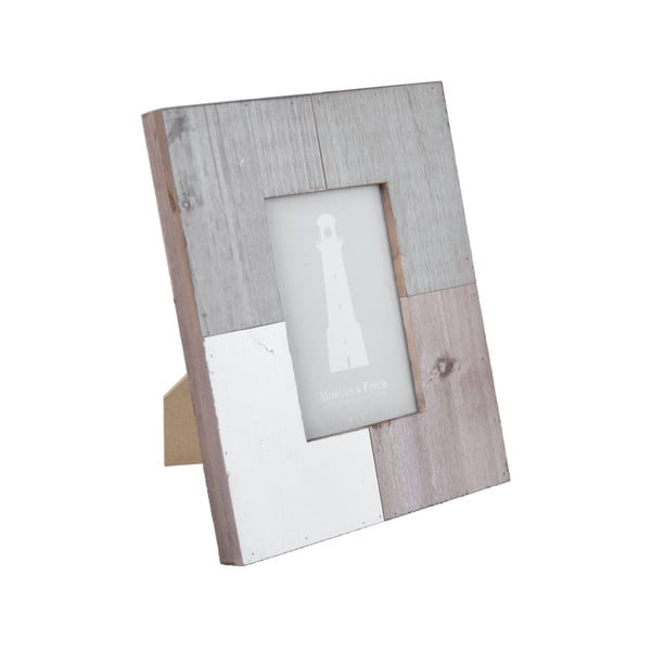 Szaro-biała drewniana ramka na zdjęcie Ego Dekor, 20x25,3 cm