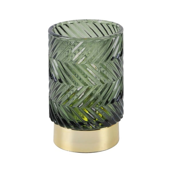 Zielona szklana lampka dekoracyjna LED PT LIVING Zig Zag