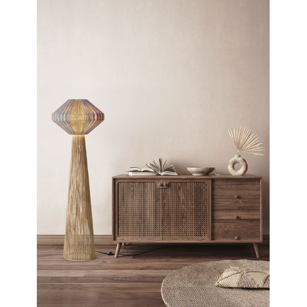 Niebieska/w naturalnym kolorze lampa stojąca z liny (wysokość 152 cm) Abby – Nova Luce-image-2