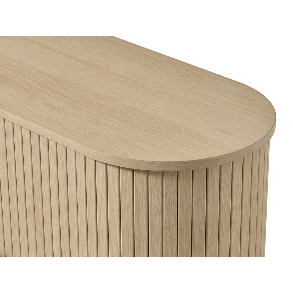 Szafka pod TV w dekorze dębu w naturalnym kolorze 180x56x40 cm Meta – Unique Furniture (zdjęcie 4)