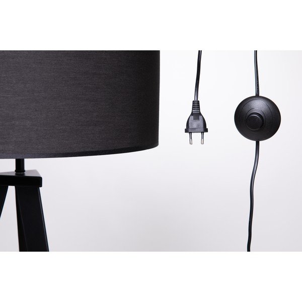 Lampa stojąca z metalowymi nogami i czarnym kloszem Bonami Essentials Kiki-image-2