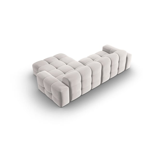 Jasnoszary aksamitny narożnik (prawostronny) Kendal – Micadoni Home-image-4