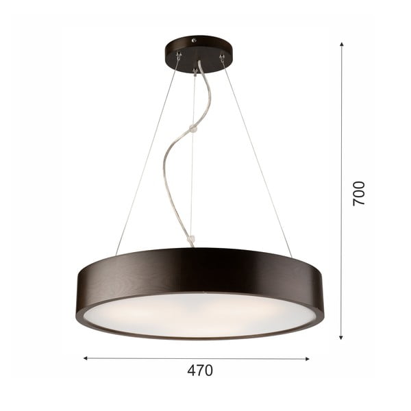 Ciemnobrązowa lampa wisząca z szklanym kloszem ø 47 cm Eveline – LAMKUR-image-4