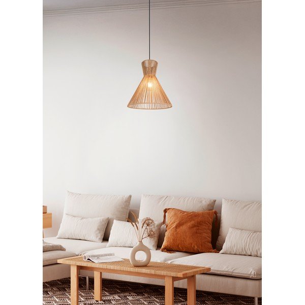 Metalowa lampa wisząca w naturalnym kolorze z kloszem plecionki papierowej ø 35 cm Rosalie – Reality-image-1