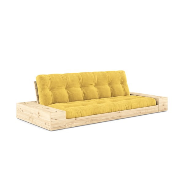 Żółta sztruksowa rozkładana sofa 244 cm Base – Karup Design