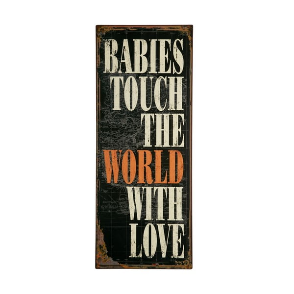 Tablica Babies touch the world, 76x31 cm