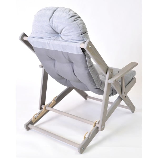 Szary drewniany składany leżak ogrodowy Borneo – Rojaplast-image-2