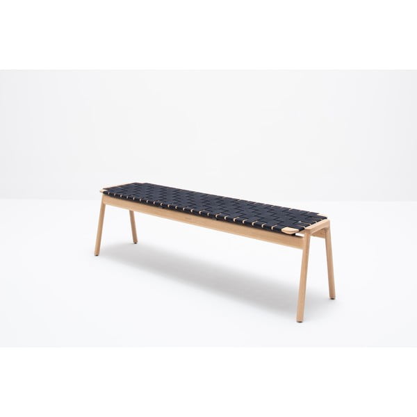 Czarno-naturalna ławka Klupa – Gazzda-image-4