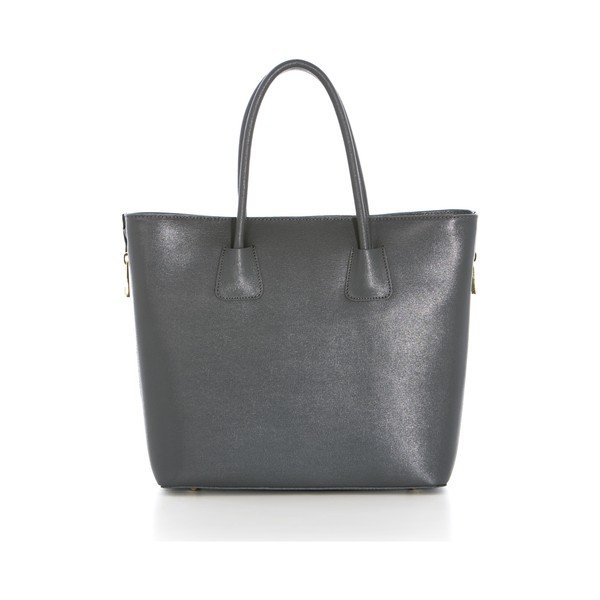 Skórzana torebka Saffiano Grigio-image-4
