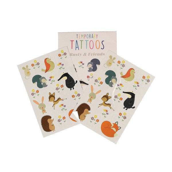 Zestaw 2 arkuszy ze zmywalnymi tatuażami Rex London Rusty And Friends-image-2