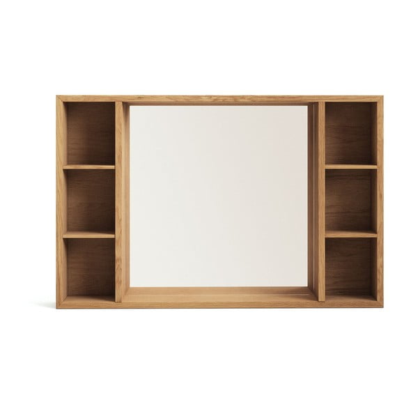 Wisząca szafka łazienkowa z litego drewna tekowego z lustrem 100x65 cm Parana – Kave Home