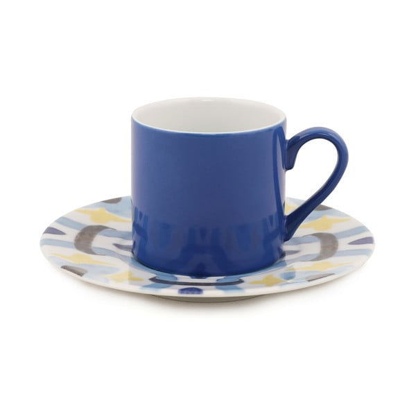 Zestaw 4 filiżanek z podstawką Kütahya Porselen Geometric, 90 ml-image-4