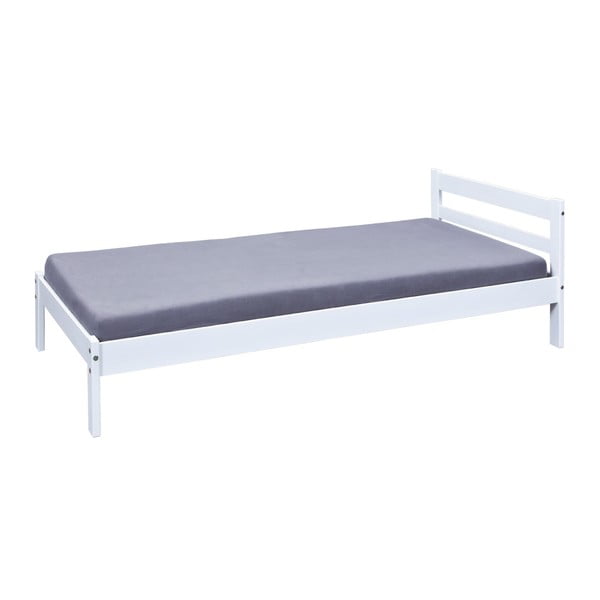 Białe drewniane łóżko jednoosobowe 13Casa Kate, 90x200 cm