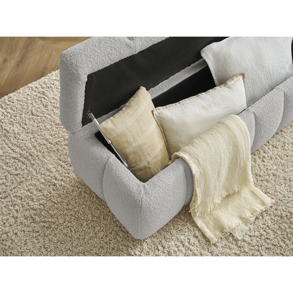 Jasnoszara  ławka z materiału bouclé Mont Blanc – Bobochic Paris-image-4