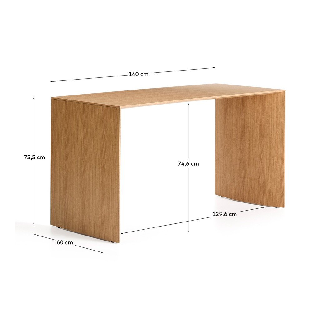 Biurko w dekorze dębu 60x140 cm Litto – Kave Home (zdjęcie 8)