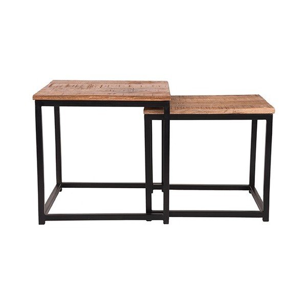 Zestaw 2 stolików z drewna mango LABEL51 Twain, szerokość 45 cm i 39 cm-image-3