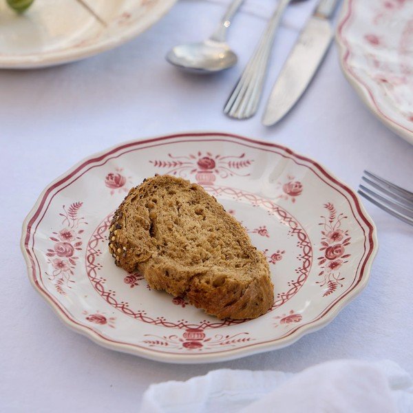 Czerwony/biały kamionkowy talerz deserowy ø 17 cm Vila – Costa Nova-image-1