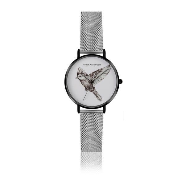Zegarek damski z bransoletką ze stali nierdzewnej w srebrnym kolorze Emily Westwood Bird