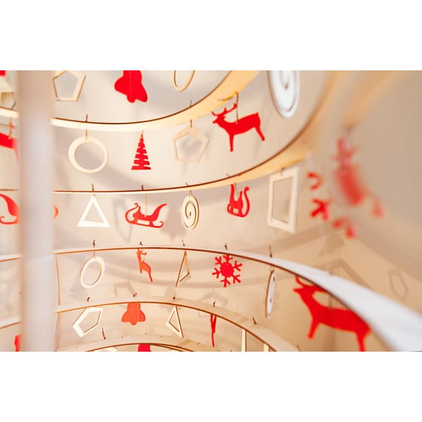 Zestaw 10 czerwonych filcowych ozdób świątecznych Spira Medium-image-1