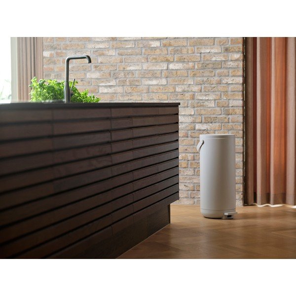 Biały plastikowy kosz na śmieci z pedałem 35 l Circular – Zone-image-1