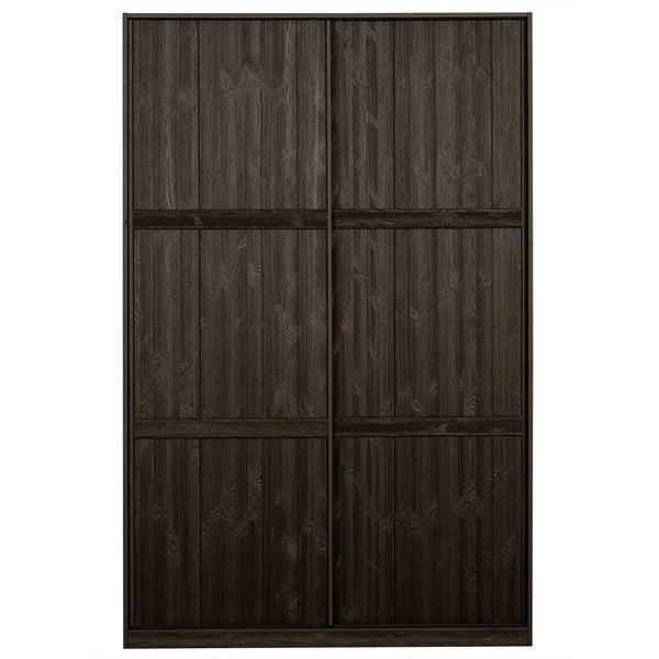 Ciemnobrązowa szafa z litego drewna sosnowego z drzwiami przesuwnymi 139x215 cm Katoi – BePureHome