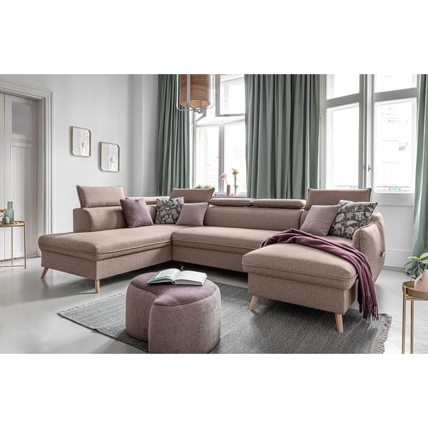 Beżowy rozkładany narożnik (lewostronny) Sweet Harmony – Miuform-image-4