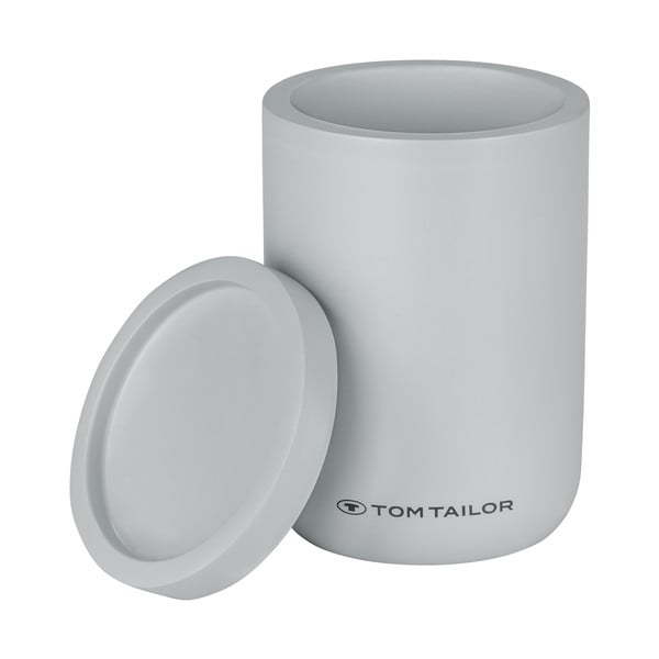 Szary organizer łazienkowy na waciki z żywicy polimerowej Tom Tailor T-Color Bath – Wenko
