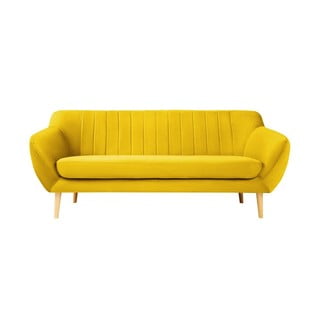 Żółta aksamitna sofa Mazzini Sofas Sardaigne, 188 cm