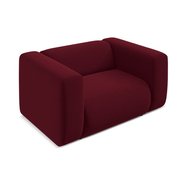 Bordowy aksamitny fotel Ekahi – Makamii-image-3