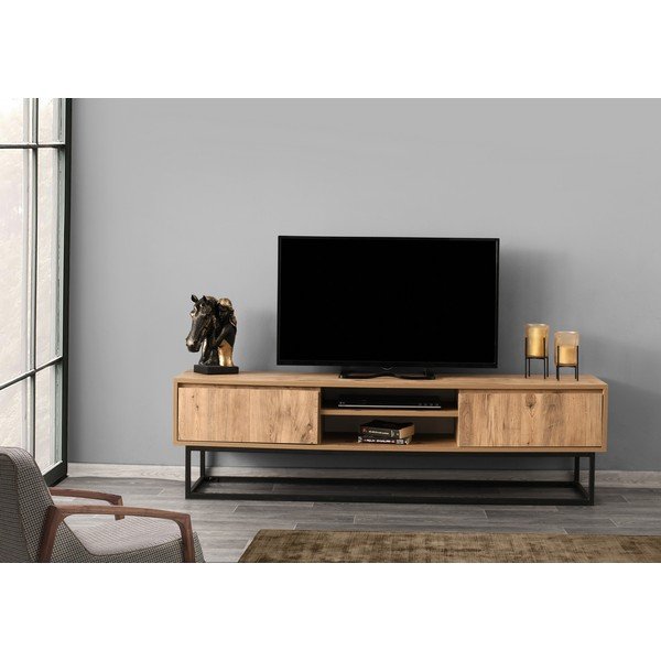 Szafka pod TV w dekorze drewna sosnowego Belinda, szer. 180 cm-image-2