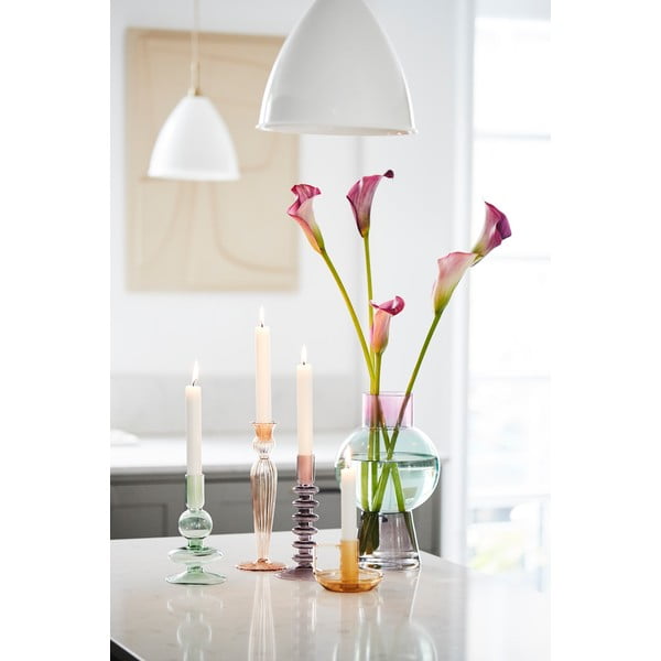 Różowy szklany świecznik Bahne & CO-image-2
