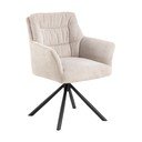 Beżowy tapicerowany fotel jadalniany z podłokietnikami Alonso – Actona