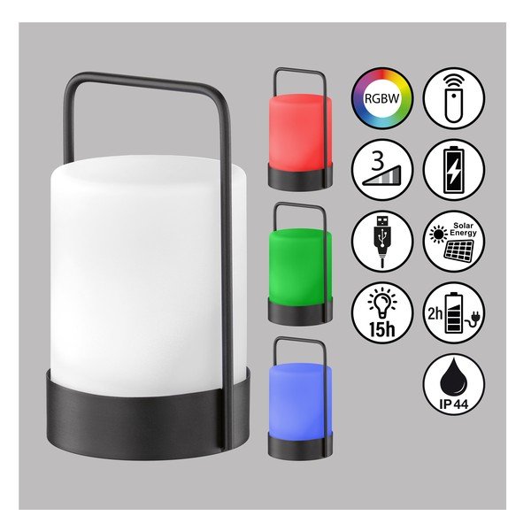 Solarna lampa zewnętrzna LED ze ściemniaczem i zdalnym sterowaniem ø 12 cm Casoli – Fischer & Honsel-image-2