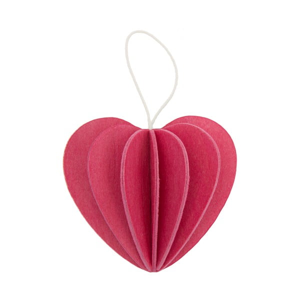 Składana pocztówka Heart Pink, 4.5 cm