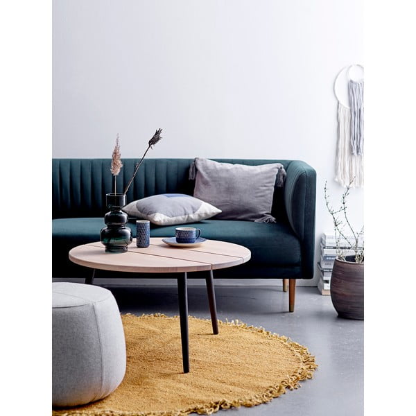 Żółty dywan z juty Bloomingville Sun, ⌀ 150 cm-image-1