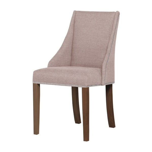 Pudroworóżowe krzesło z ciemnobrązowymi nogami Ted Lapidus Maison Patchouli