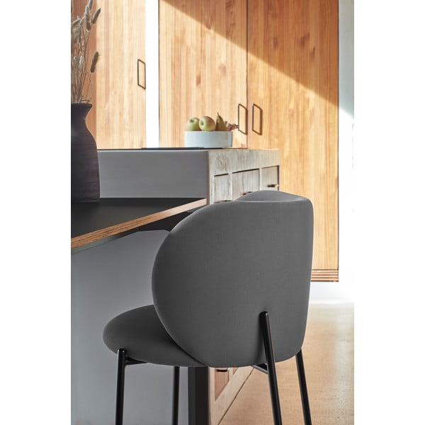 Ciemnoszare tapicerowane fotele jadalniane zestaw 2 szt. Mogi – Teulat-image-1