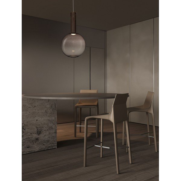 Brązowa szklana lampa wisząca LED ze ściemniaczem ø 30 cm Nostos – Nova Luce-image-3