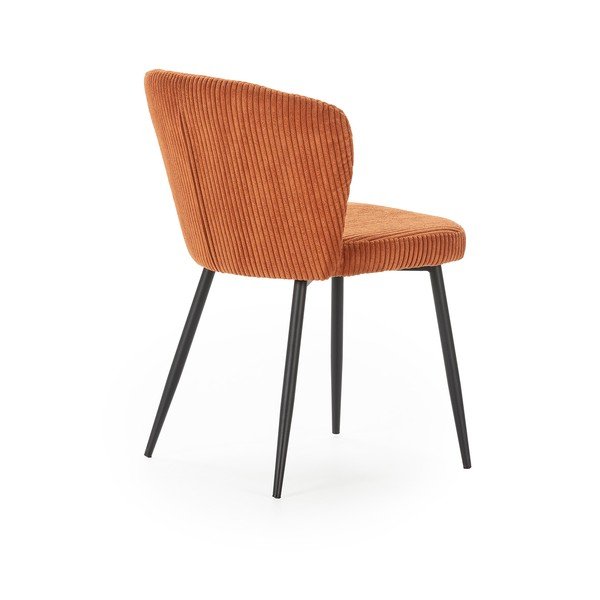 Pomarańczowe sztruksowe krzesła zestaw 4 szt. Megan – Marckeric-image-4