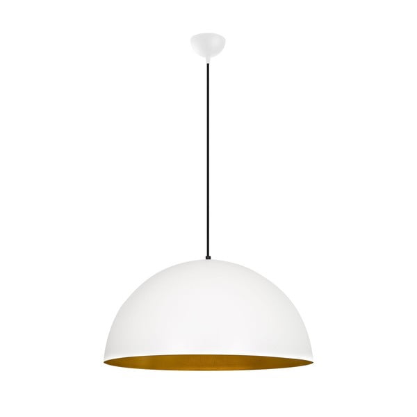 Biała lampa wisząca z metalowym kloszem ø 60 cm Sivani – Opviq lights-image-2