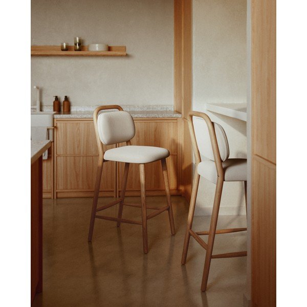 Beżowy hoker (wysokość siedziska 66 cm) Helda – Kave Home-image-1