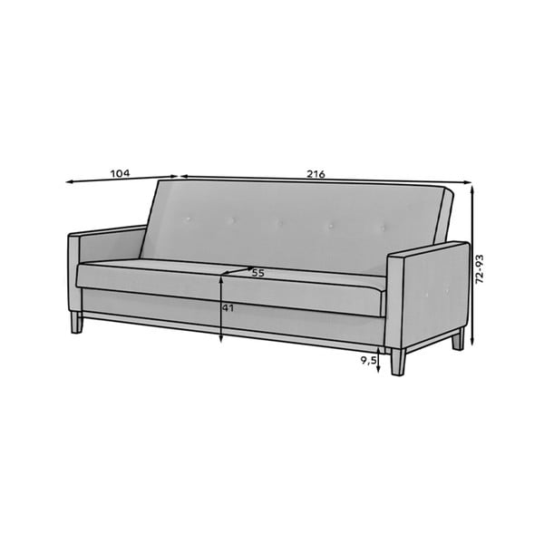 Niebieska aksamitna rozkładana/ze schowkiem sofa 216 cm Selene – ELTAP-image-4