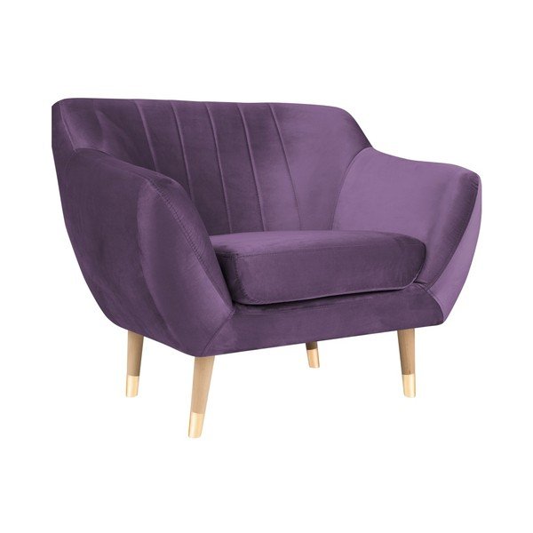 Fioletowy aksamitny fotel Mazzini Sofas Benito-image-2