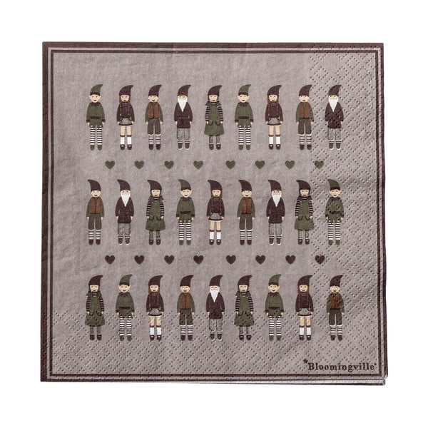 Papierowe serwetki zestaw 20 szt. 33x33 cm Niklaus – Bloomingville