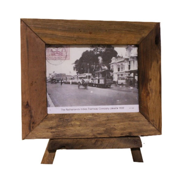 Ramka na zdjęcia z drewna tekowego HSM Collection Antique, 33 x 28 cm
