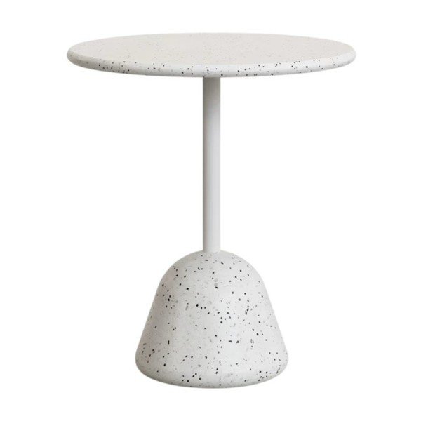 Biały okrągły stół z lastryko ø 70 cm Saura – Kave Home