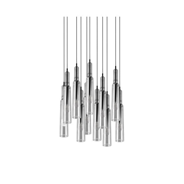 Lampa wisząca LED w czarno-srebrnym kolorze ze szklanym kloszem ø 50 cm Lucent – Trio Select-image-2