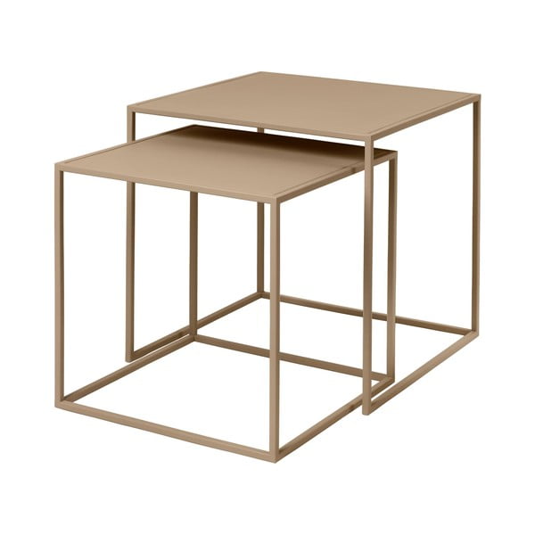 Beżowe metalowe stoliki zestaw 2 szt. 40x40 cm Fera – Blomus