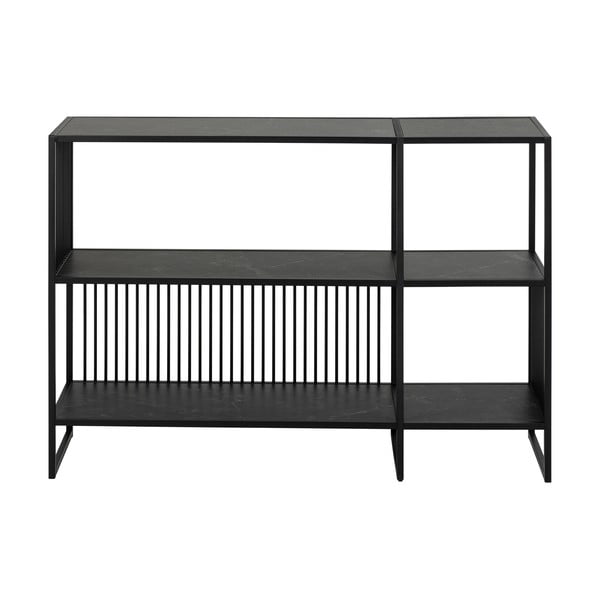 Czarny regał w dekorze kamienia 120x83 cm Strington – Actona